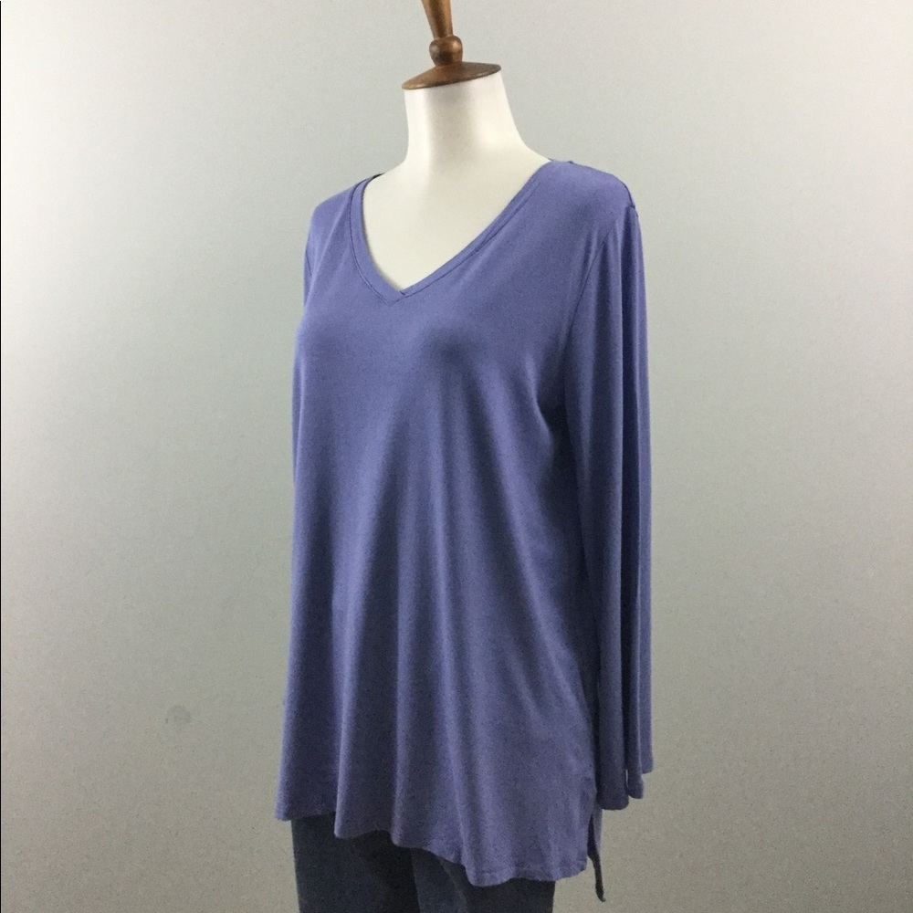Eileen Fisher Periwinkle Three Quarter Sleeve Top Size S - Picture 4 of 8